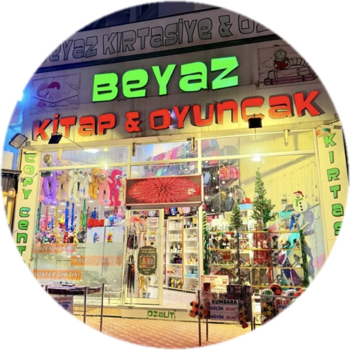 Beyaz Kırtasiye mağazasının dış görünümü